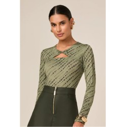 Body Malha Estampa Exclusiva Titanium Jeans.